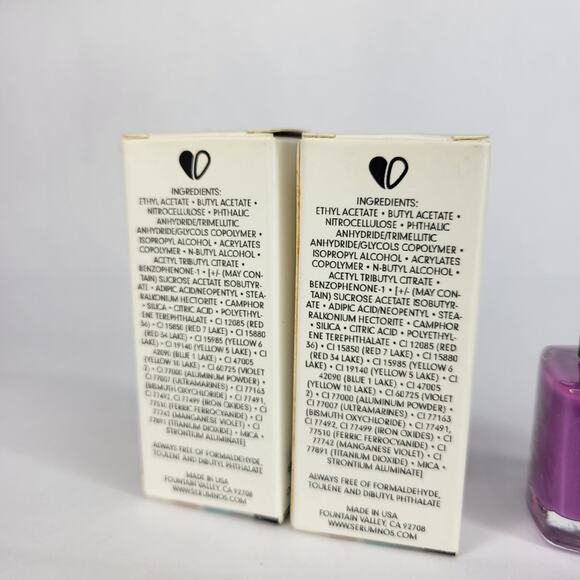 LOT of 2 NEW Serum No 5 Nail Polish "Ultra Violet" & "I Gleam in Pink" GLOW NEON - Picture 5 of 10